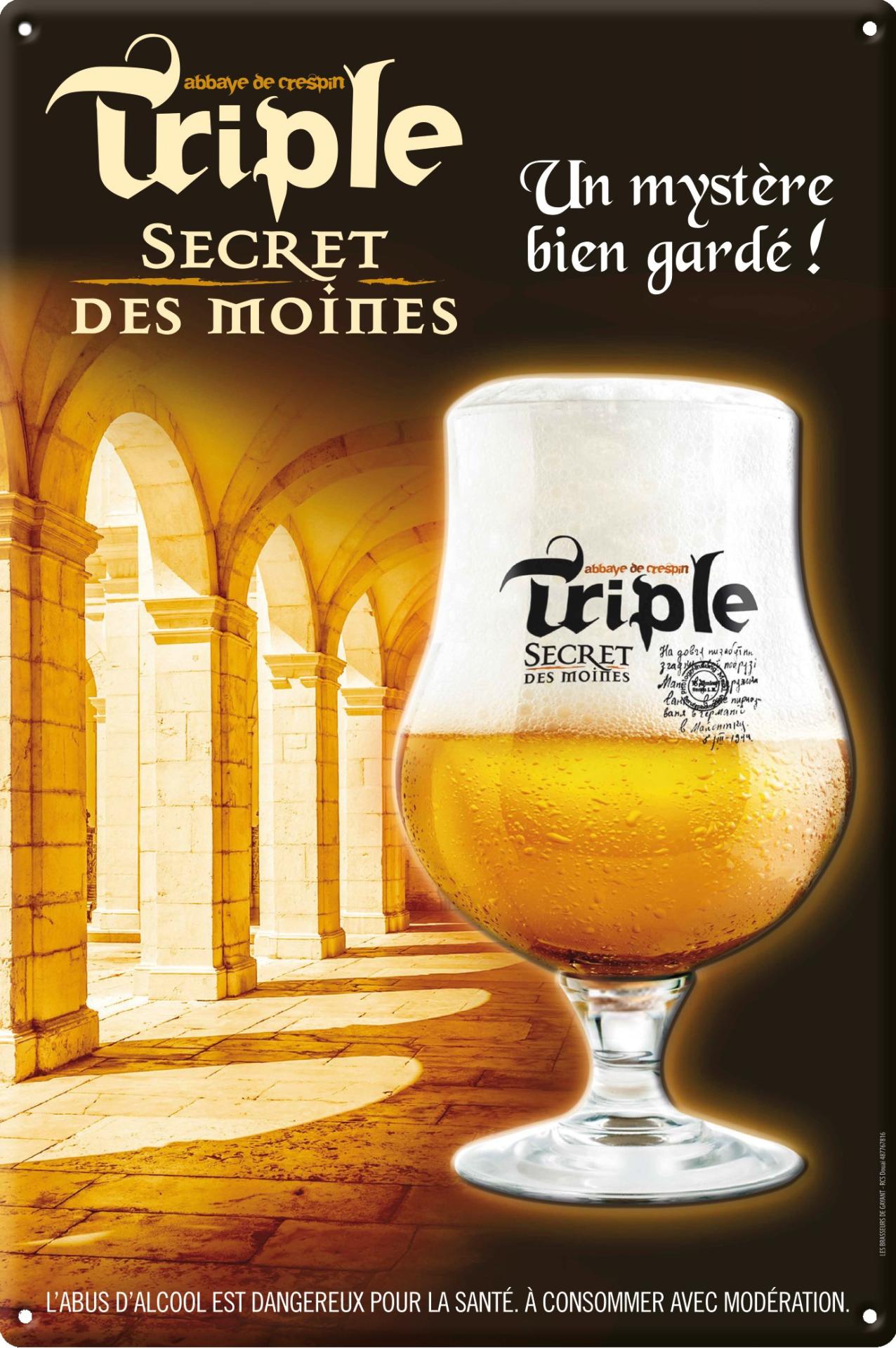 Plaque triple secret des moines 2023